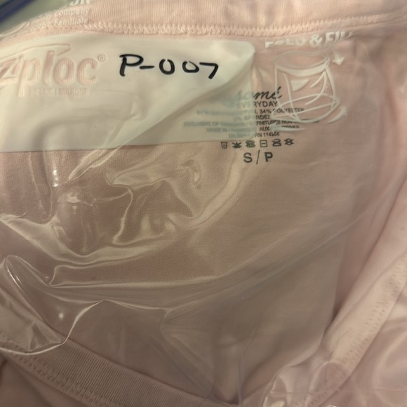 LUSOMÉ Women’s Pink Cotton Stretch Sleep Shirt Night Gown V-neck Aline Small EUC - Picture 8 of 8